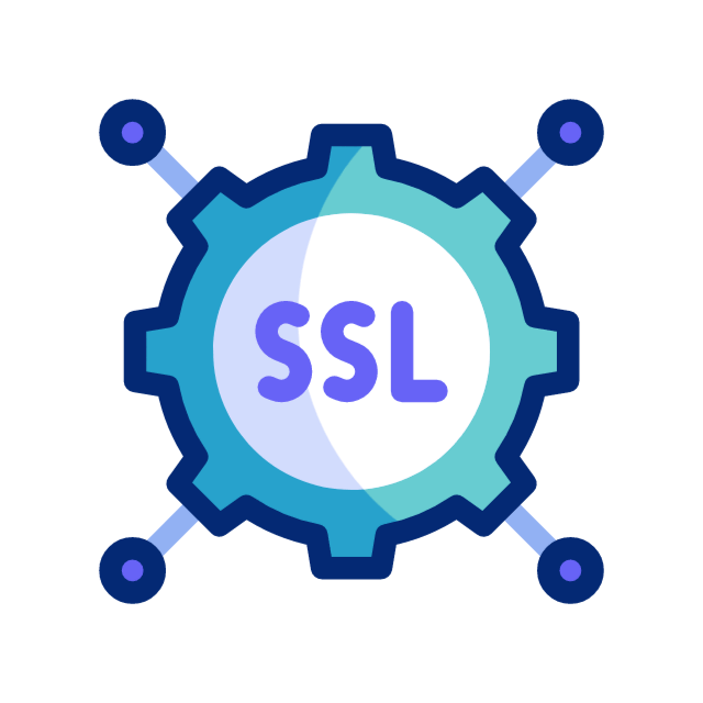 Configuration gear with SSL written inside for secure setup