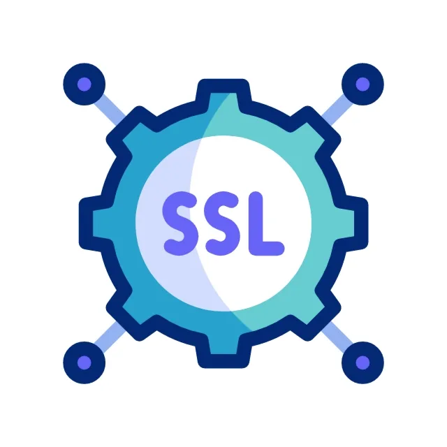 Configuration gear with SSL written inside for secure setup